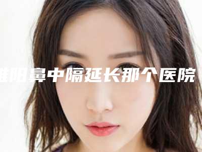 睢阳鼻中隔延长那个医院好!商丘市睢阳鼻中隔延长整形三甲医院大全2025年
